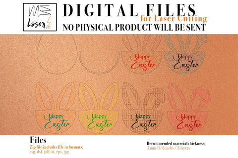 Easter Place Holder Vector File for Laser Cut - 6 Variations. SVG MaramadeLaser 