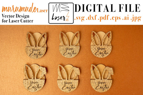 Easter Place Holder Vector File for Laser Cut - 6 Variations. SVG MaramadeLaser 