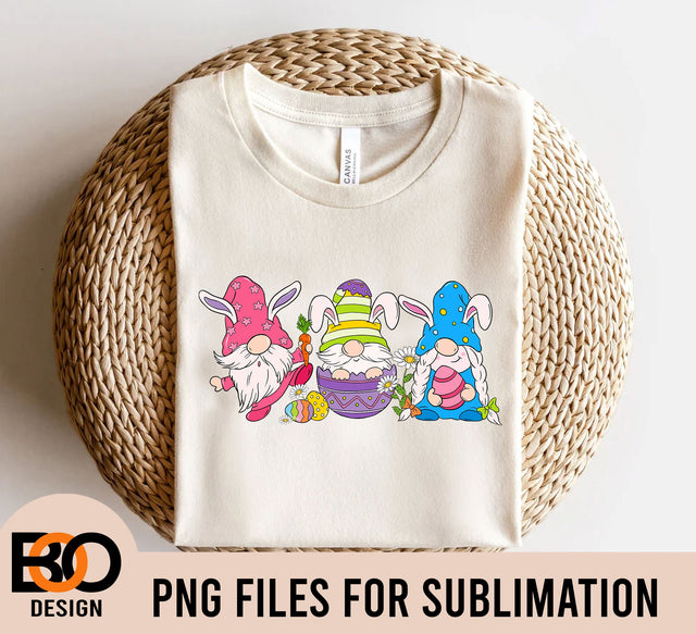 Easter PNG, Easter Gnome PNG, Easter Bunny gnomes, Gnome Bunny Eggs basket Sublimation design, Digital Download Sublimation BOO-design 