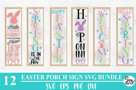 Easter Porch Sign SVG Bundle, Spring Vertical Signs SVG SVG Svgcraft 