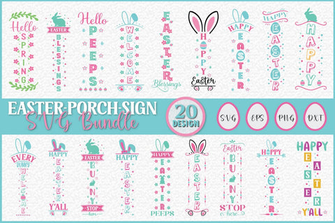 Easter Porch Sign SVG Design Bundle SVG SH_Tee store 