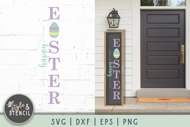 Easter Porch Sign SVG - Happy Easter SVG Style and Stencil 