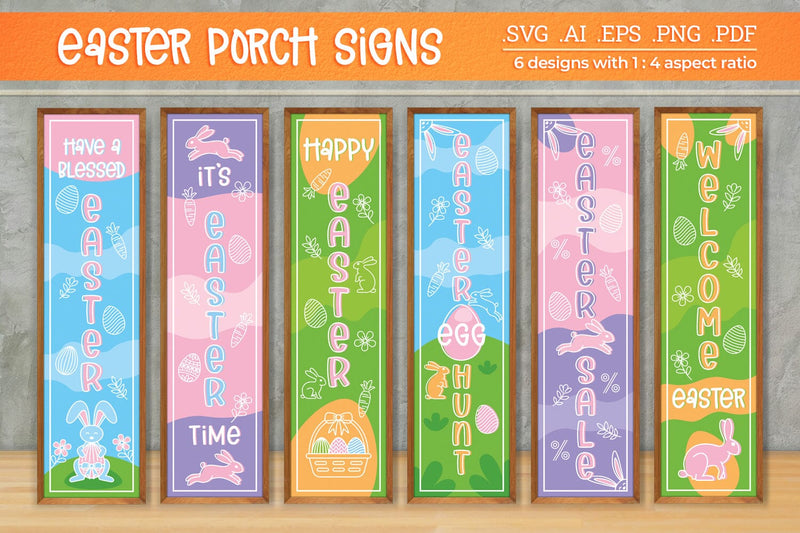 Easter Porch Signs - 6 Designs Bundle SVG Slim Studio 