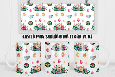 Easter Print Mug Sublimation Design Sublimation WatercolorColorDream 