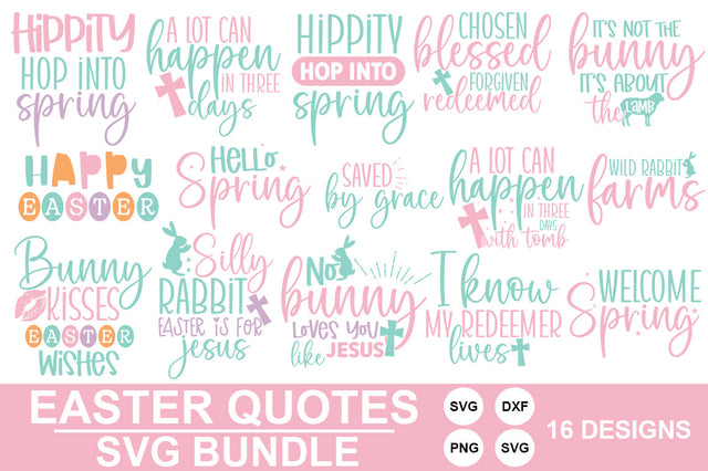 Easter Quotes SVG Bundle - Religious Easter - Easter Home SVG fokiira 