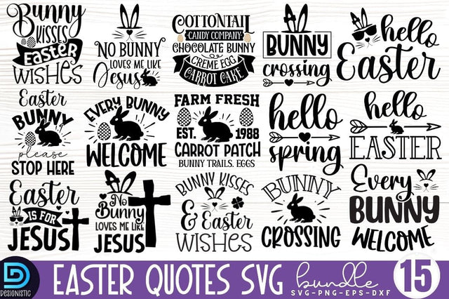 Easter Quotes SVG bundle SVG DESIGNISTIC 