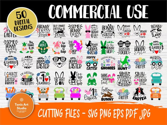 Easter Quotes SVG | Easter Cut Files | Kids Easter Svg | Easter Svg Bundle | Easter Rabbit Svg | Eggs Svg | Commercial Use | Svg for Cricut SVG TonisArtStudio 