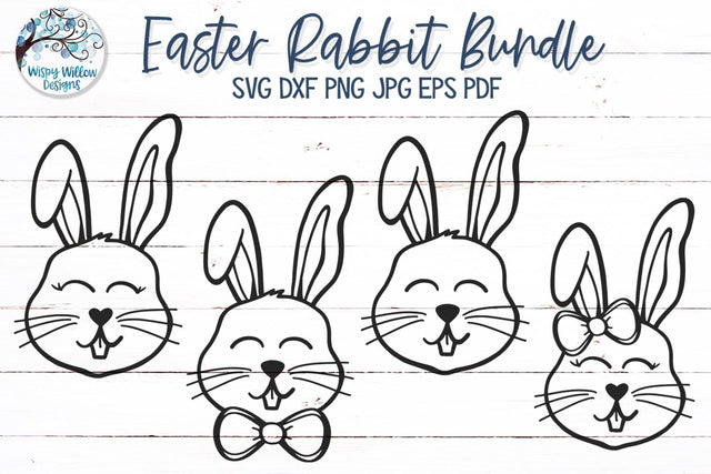 Easter Rabbit Bundle SVG SVG Wispy Willow Designs 