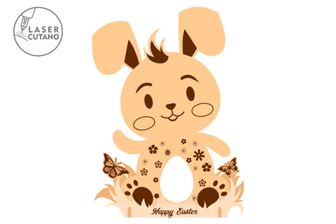 EASTER RABBITS EGG HOLDERS SET OF 3 Multilayer Laser Cut File, 3D Designs, Mini Design Bundles SVG LaserCutano 