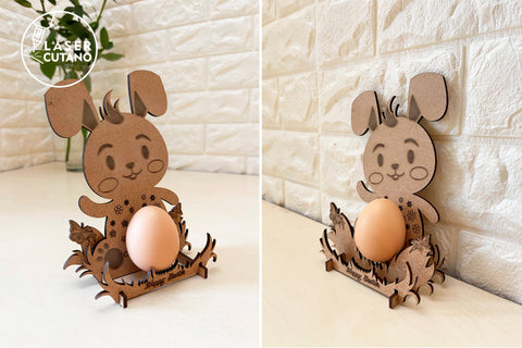 EASTER RABBITS EGG HOLDERS SET OF 3 Multilayer Laser Cut File, 3D Designs, Mini Design Bundles SVG LaserCutano 