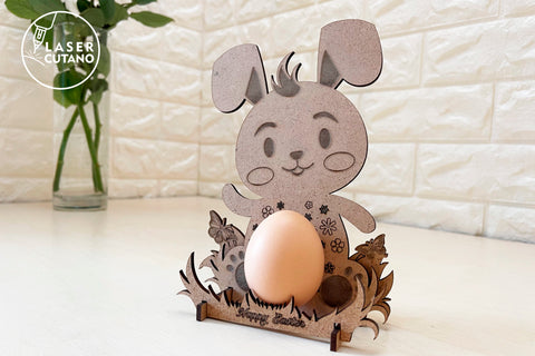 EASTER RABBITS EGG HOLDERS SET OF 3 Multilayer Laser Cut File, 3D Designs, Mini Design Bundles SVG LaserCutano 