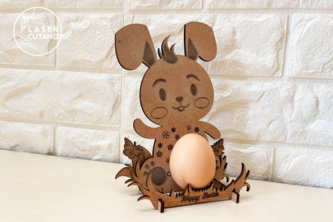 EASTER RABBITS EGG HOLDERS SET OF 3 Multilayer Laser Cut File, 3D Designs, Mini Design Bundles SVG LaserCutano 