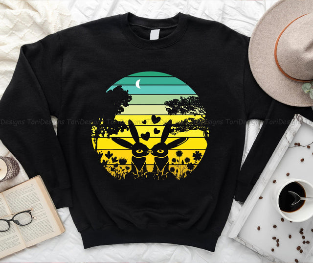 Easter Rabbits PNG sublimation design Sublimation ToriDesigns 