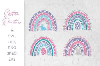 Easter Rainbow SVG Bundle. Cute Easter Rainbow Clipart Set SVG LaBelezoka 