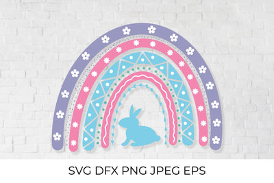 Easter rainbow with cute bunny SVG LaBelezoka 