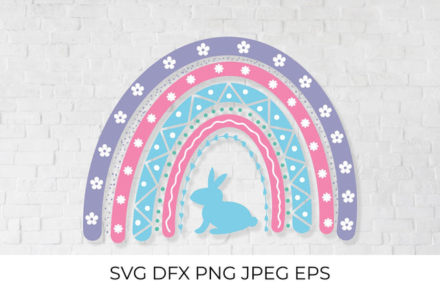 Easter rainbow with cute bunny SVG LaBelezoka 