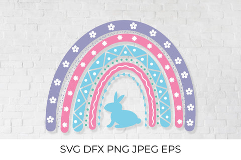 Easter rainbow with cute bunny SVG LaBelezoka 