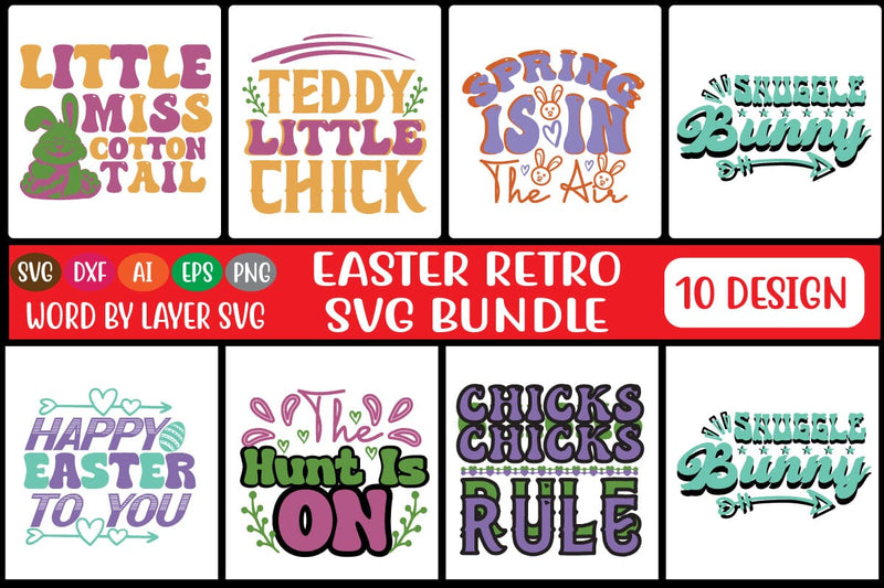 Easter Retro SVG Bundle SVG MStudio 