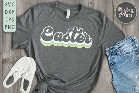 Easter Retro SVG - PNG, DXF, EPS, SVG, Cut File SVG Style and Stencil 