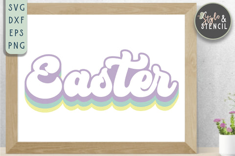 Easter Retro SVG - PNG, DXF, EPS, SVG, Cut File SVG Style and Stencil 