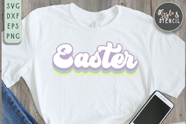 Easter Retro SVG - PNG, DXF, EPS, SVG, Cut File SVG Style and Stencil 