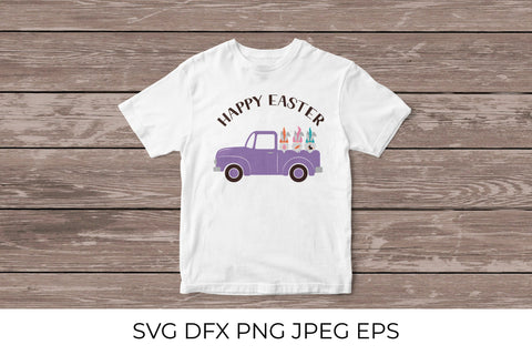 Easter retro truck with cute gnomes SVG SVG LaBelezoka 