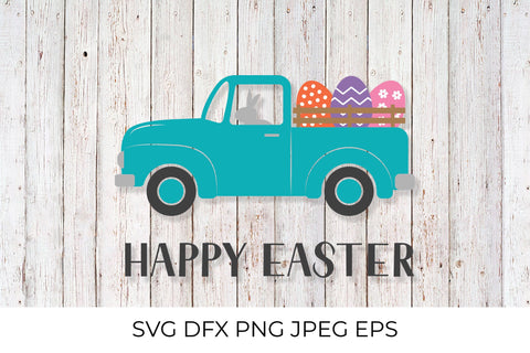 Easter retro truck with eggs SVG SVG LaBelezoka 
