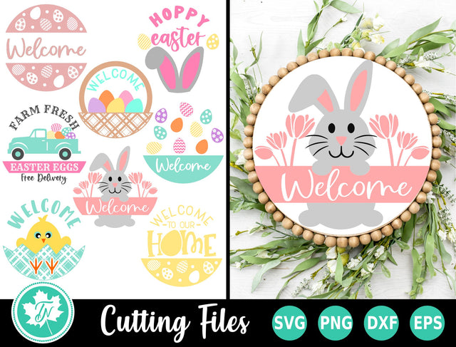 Easter Round Door Hanger SVG Bundle SVG TrueNorthImagesCA 