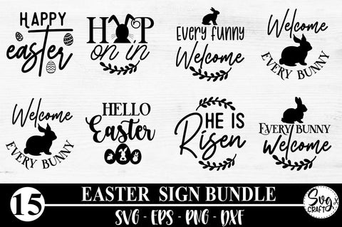 Easter Round Door Sign SVG Bundle, Easter Sign SVG Bundle SVG Svgcraft 