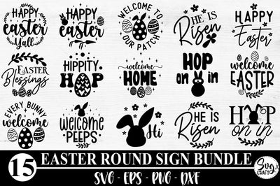 Easter Round Door Sign SVG Bundle, Easter Sign SVG Bundle SVG Svgcraft 