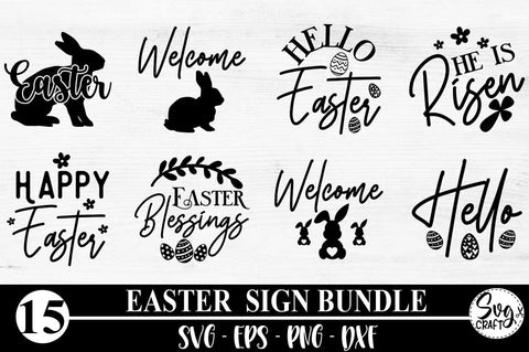 Easter Round Door Sign SVG Bundle, Easter Sign SVG Bundle SVG Svgcraft 