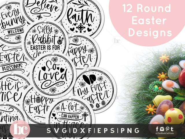 Easter Round Ornaments | Easter rounds svg bundle SVG TheBlackCatPrints 