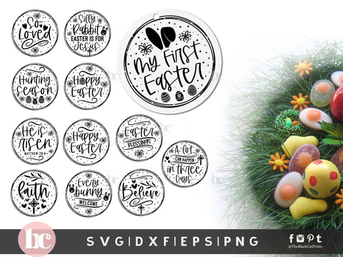 Easter Round Ornaments | Easter rounds svg bundle SVG TheBlackCatPrints 