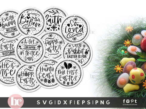 Easter Round Ornaments | Easter rounds svg bundle SVG TheBlackCatPrints 