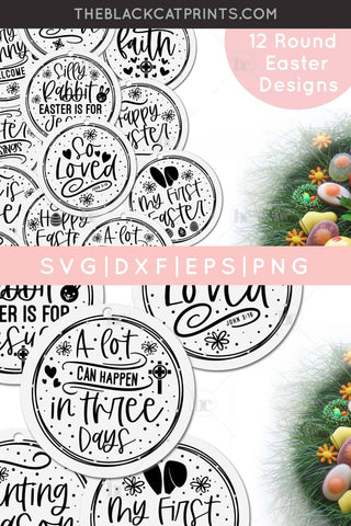 Easter Round Ornaments | Easter rounds svg bundle SVG TheBlackCatPrints 