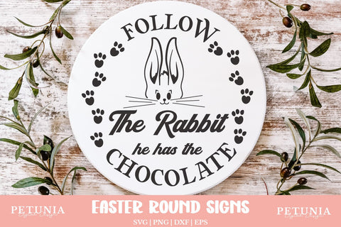 Easter Round Signs SVG Bundle | Happy Easter SVG SVG Petunia Digital Design 