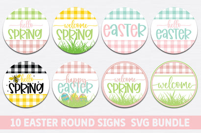Easter Round Signs SVG Bundle SVG fokiira 