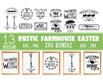 Easter rustic farmhouse svg bundle,Easter porch sign making SVG Redearth and gumtrees 