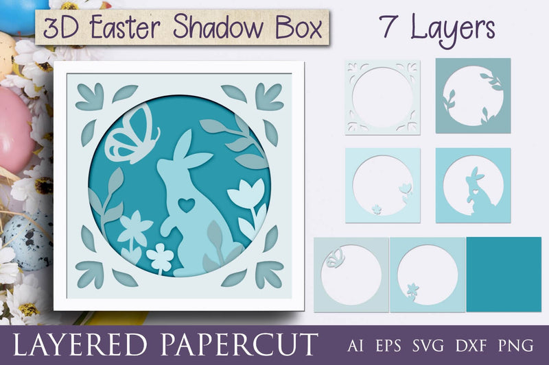 Easter shadow box svg, 3d layered paper cut mandala - So Fontsy