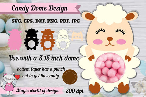 Easter sheep Candy Dome svg, 3d svg cut file SVG Magic world of design 