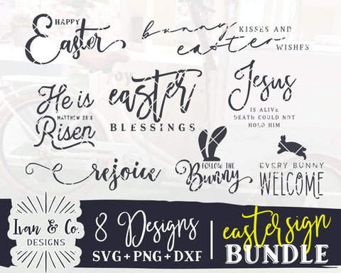 Easter Sign SVG Bundle | Farmhouse Sign Svg | Easter Svg | Commercial Use | Digital Cut Files | DXF PNG (2022b0202) SVG Ivan & Co. Designs 