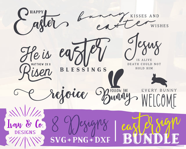 Easter Sign SVG Bundle | Farmhouse Sign Svg | Easter Svg | Commercial Use | Digital Cut Files | DXF PNG (2022b0202) SVG Ivan & Co. Designs 