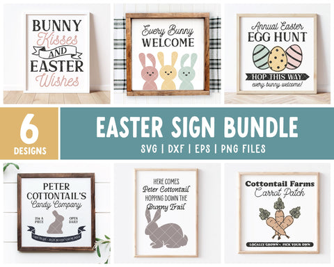 Easter Sign SVG Bundle | Spring Cut Files SVG Wood And Walt 