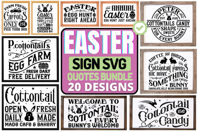 Easter sign Svg Bundle SVG Regulrcrative 