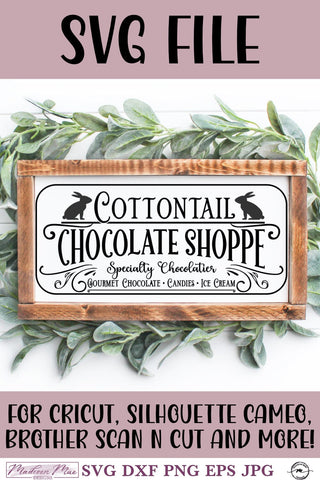 Easter Sign SVG, Cottontail Chocolate Shoppe SVG Madison Mae Designs 