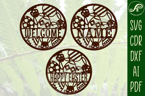 Easter sign svg laser cut template SVG APInspireddesigns 