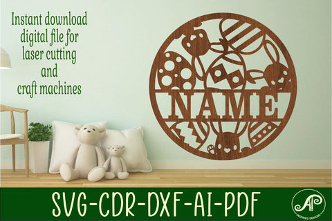 Easter sign svg laser cut template SVG APInspireddesigns 