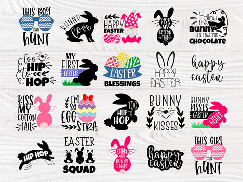 Easter Signs SVG | Svg Bundle | Happy Easter | My First Easter | Kiss my Cotton Tail | Bunny Love | Girl and Boy Hunt Svg | Easter Holiday SVG TonisArtStudio 