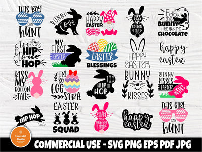 Easter Signs SVG | Svg Bundle | Happy Easter | My First Easter | Kiss my Cotton Tail | Bunny Love | Girl and Boy Hunt Svg | Easter Holiday SVG TonisArtStudio 