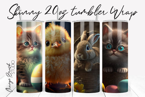 Easter Skinny Tumbler Wrap Bundle 20 Oz Tumbler Sublimation SVG OrangeBrushStudio 